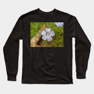 Purple Flower in Brick Planter Photographic Image Long Sleeve T-Shirt